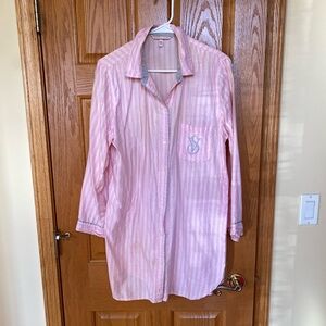 Victoria's Secret Pink and Gray Striped Nightgown